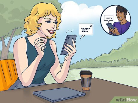 Step 1 Check in with her a bit when you're apart.